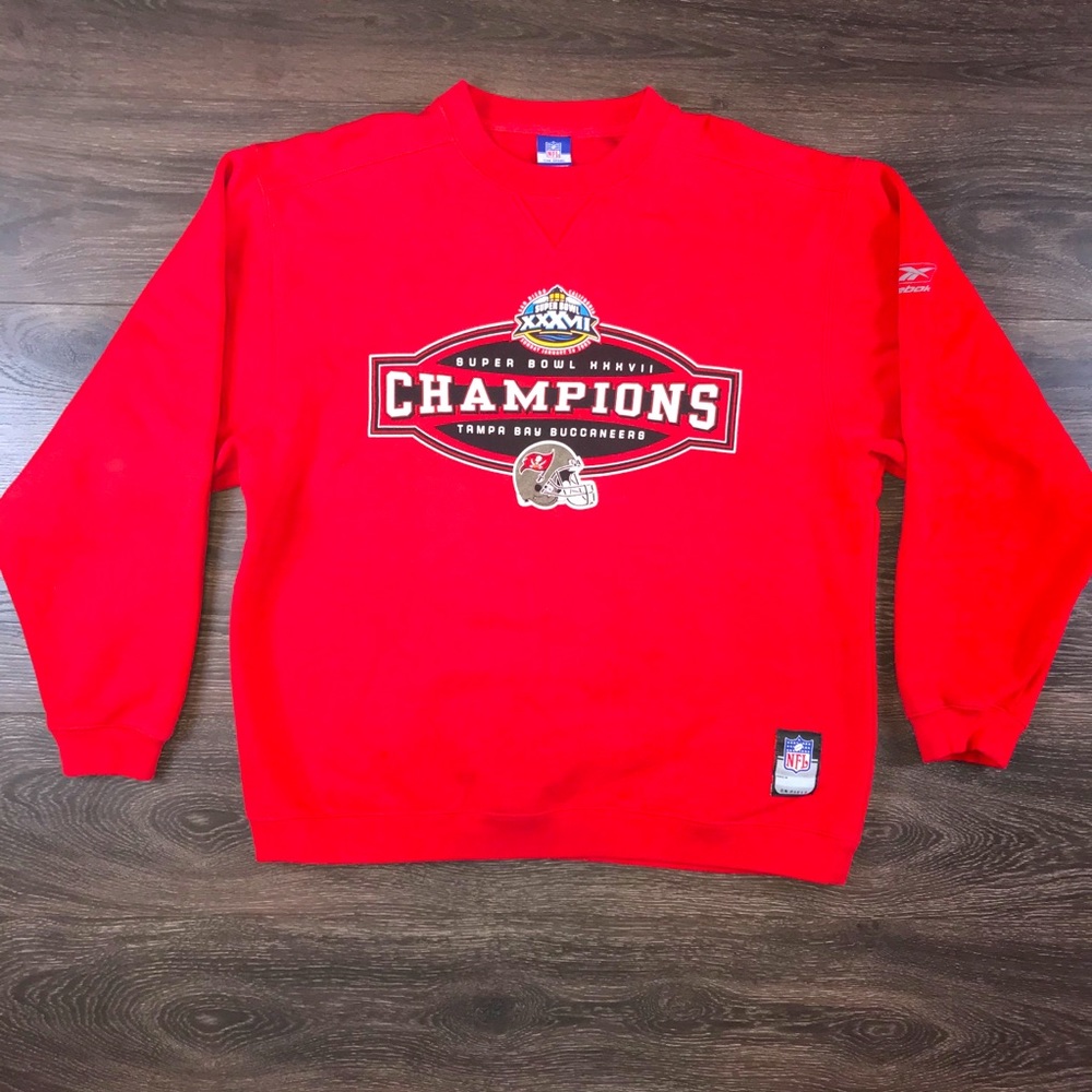 Reebok NFL Men’s Vintage 2000’s Tampa Bay Buccaneers Super Bowl Red Sweater Sz L
